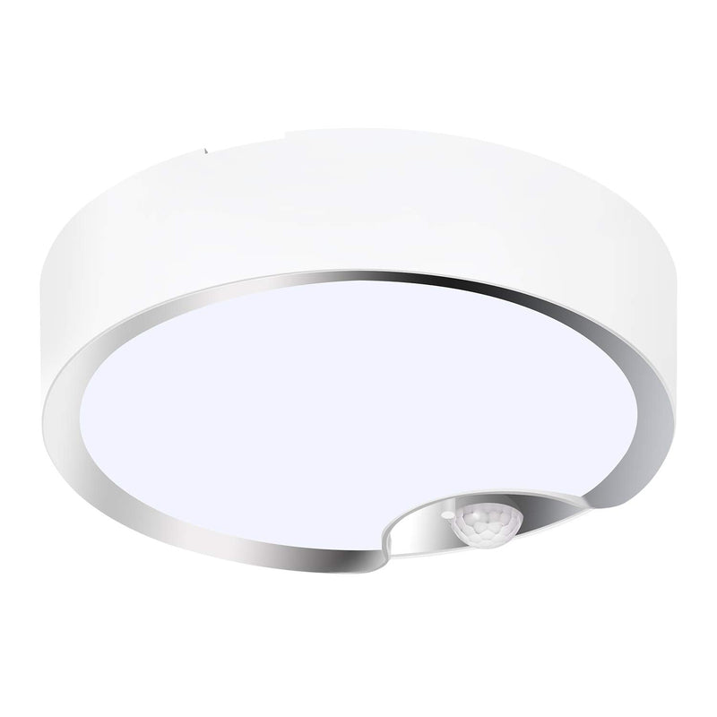 TOOWELL Motion Sensor Ceiling Light Battery Operated Indoor/Outdoor LED Ceiling Lights for Closet Hallway Pantry Laundry Stairs Garage Bathroom Shower Porch Shed Wall 400LM Motion Activated Light White