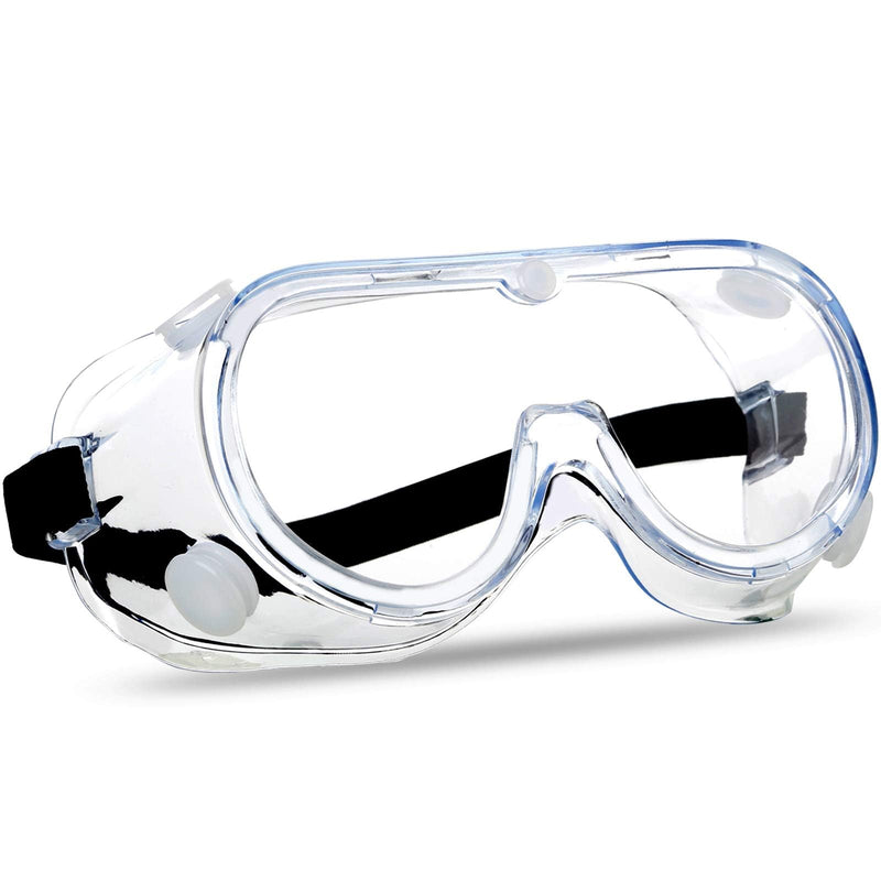 Anti-Fog Protective Safety Goggles Clear Lens Wide-Vision Adjustable Chemical Splash Eye Protection Soft Lightweight Eyewear Transparent