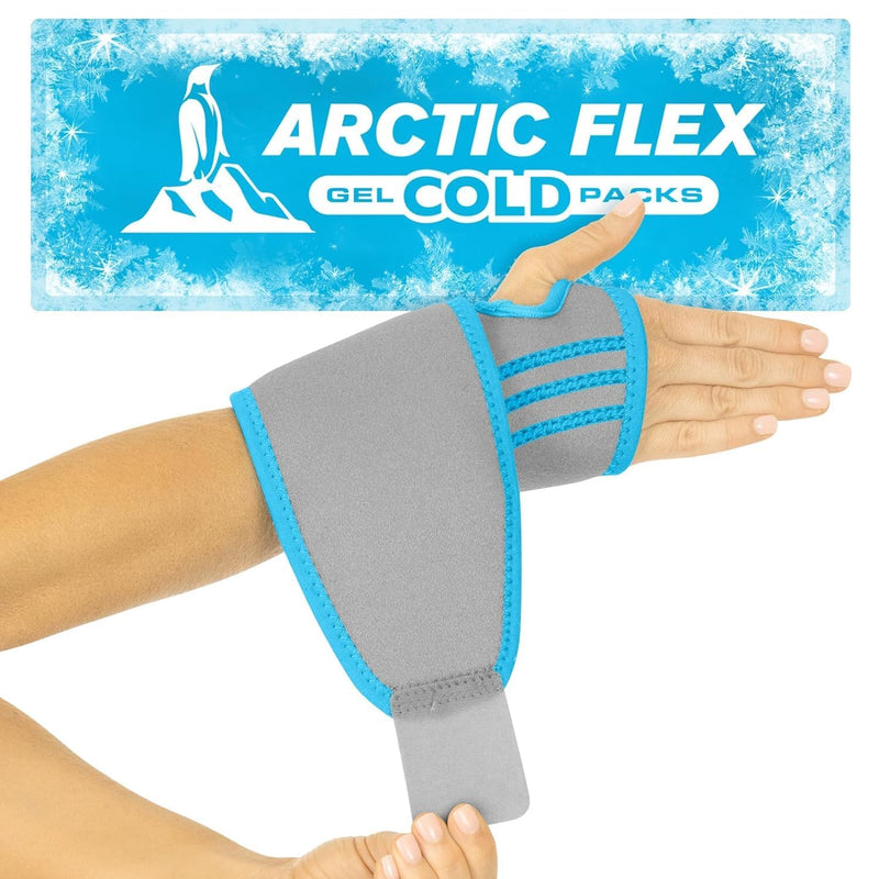 Arctic Flex Wrist Ice Pack Wrap - Refreezable Gel Compression Support - Flexible Hot & Cold Brace for Injuries, Rheumatoid, Tendinitis, Swelling & Carpal Tunnel - Reusable for Pain & Muscle Therapy 1