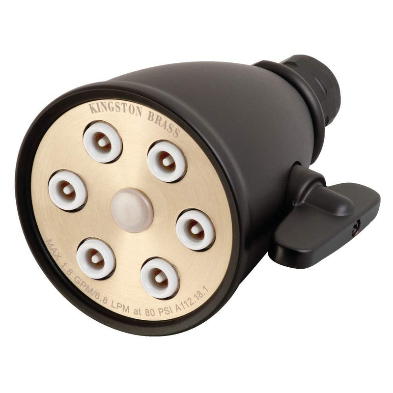 Kingston K138A0MB Adjustable Jet Spray Brass Shower Head, Matte Black 2.94 x 2.94 x 4