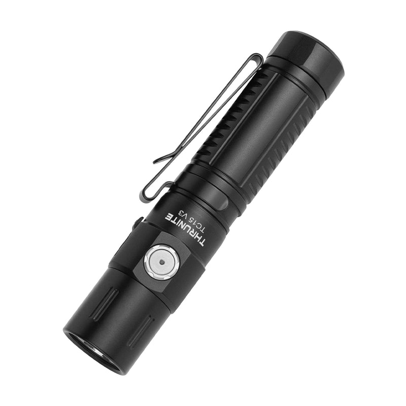 ThruNite TC15 V3 2403 High Lumen Flashlight, USB C Rechargeable LED Handheld Flashlights, Ultra-Bright XHP 35.2 LED, Indoor/Outdoor (Camping, Security and Emergency Use) Cool White - Black CW TC15 V3 Black CW