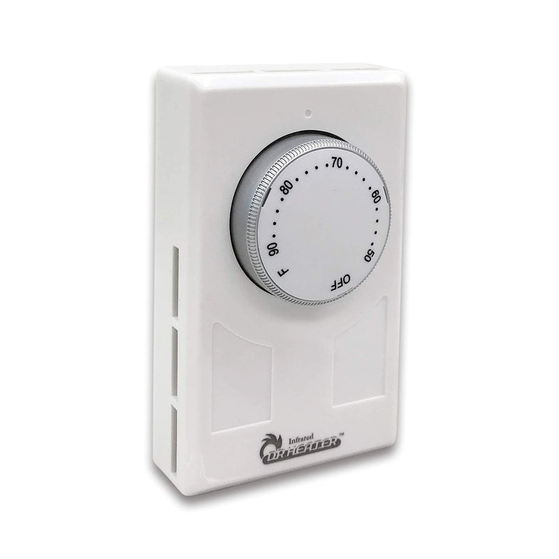 DR-001 Wall Thermostat 4 wires single or Double poles 120-277V 3360-7756W, White.