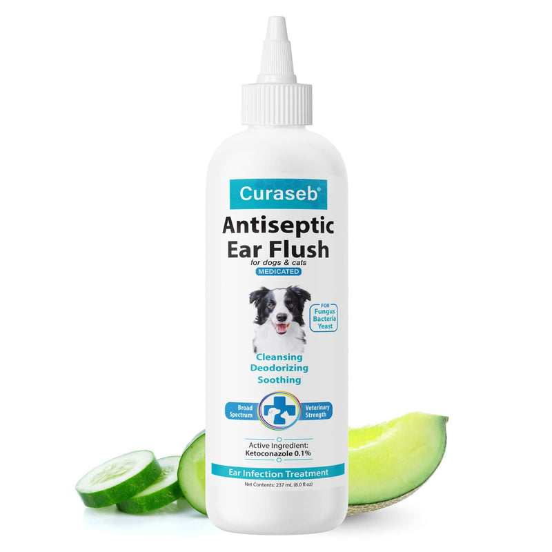 Curaseb Cat & Dog Ear Infection Treatment - Stops Infections, Inflammation & Itchiness, Veterinary Strength - 8oz - PawsPlanet Australia