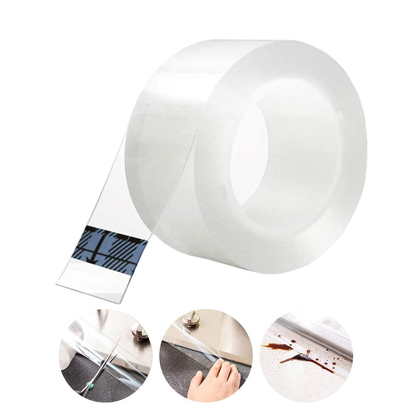 Juland Acrylic Self Adhesive Caulk Strip Sealant Tape Caulk Sealer Decorative Trim Strong Caulking Adhesive Transparent Kitchen and Wall Sealing Tape -1.18Inch Width x 16.4Feet