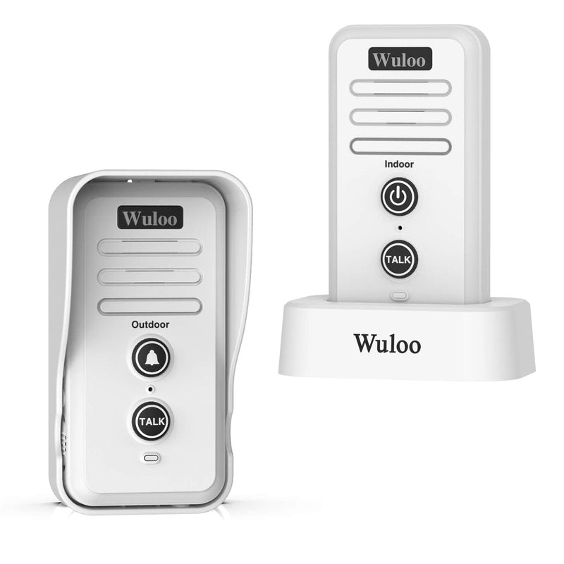 Wuloo Wireless Intercom Doorbell Chime for Home Intercomunicador (1&1-White) 1&1-White