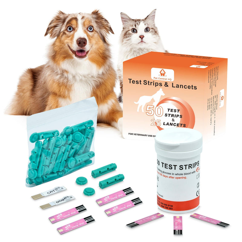 50 Test Strips for Pet Control HQ Blood Sugar Glucose Monitor System - Dog and Cat Glucose Monitoring - PawsPlanet Australia