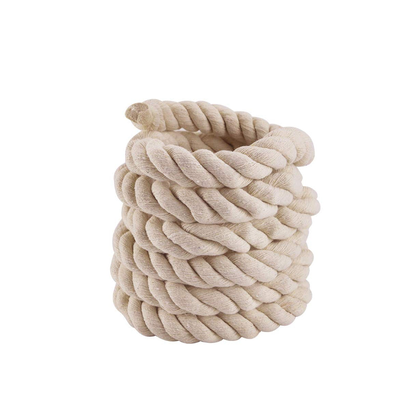 10ft Natural Twisted Cotton Rope Strong Triple-Strand Rope for Sports, Crafts, Indoor Outdoor Use Tug of War Rope 1