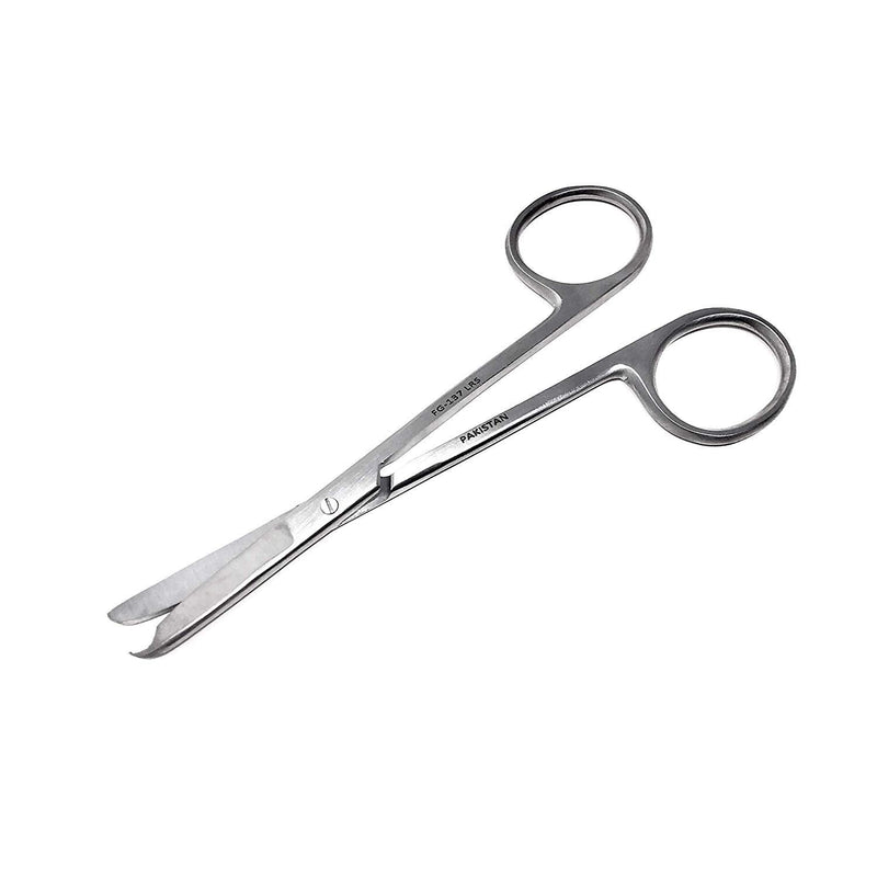 Cynamed Premium Suture Stitch Scissors with Crescent Delicate Hook - Perfect for Suture Removal, First Aid, EMS Training and More (4.5 in.) 4.5 in.
