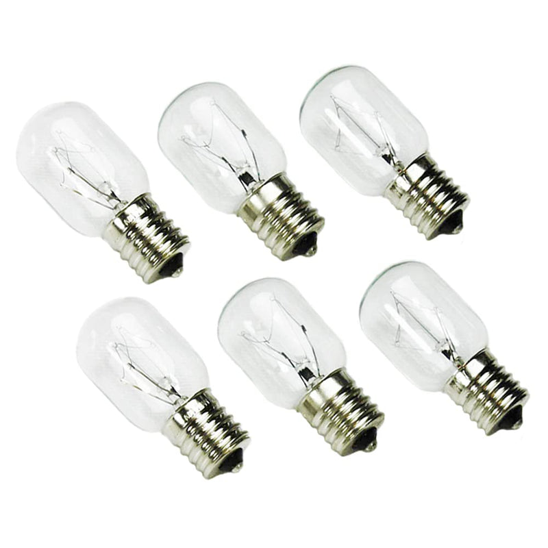 8206232A Microwave Oven Light Bulbs,6 Pack 40w 125v E17 Under Hood Microwave Oven Light Replacement Parts,Exact Fit for Whirlpool Maytag Microwaves - Lava Lamp Salt Bulbs 8206232A /E17 Base