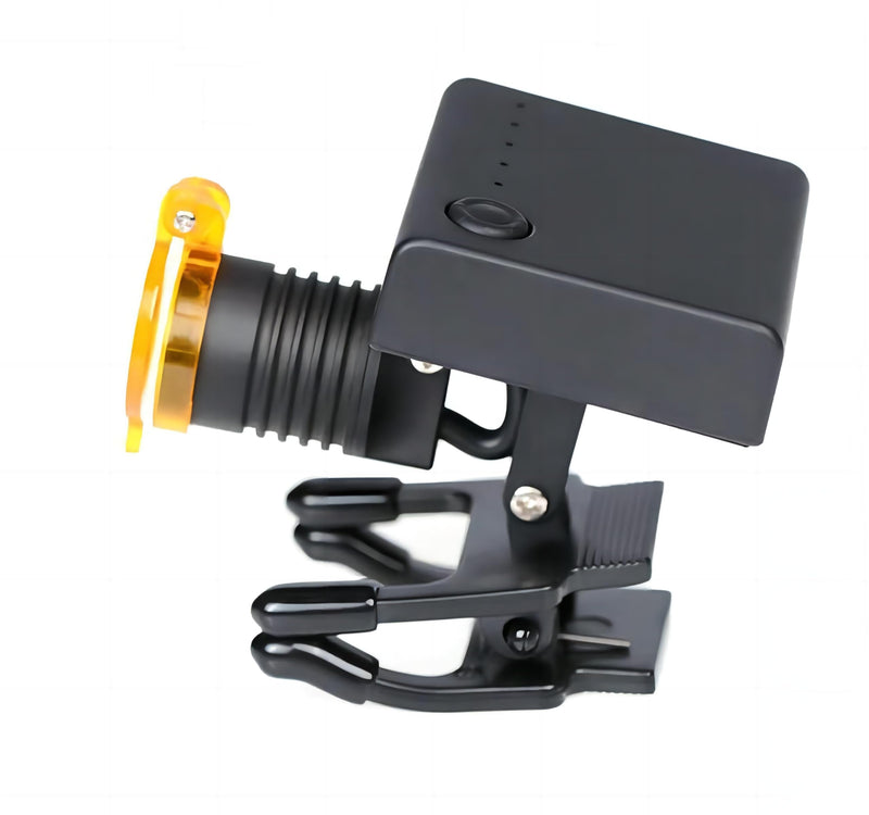 Alkita 3.5X420MM Binocular Loupe 5W Headlight Lamp Clip-on Loupes with Filter for Magnifier Black DY-007 + Aluminum Box
