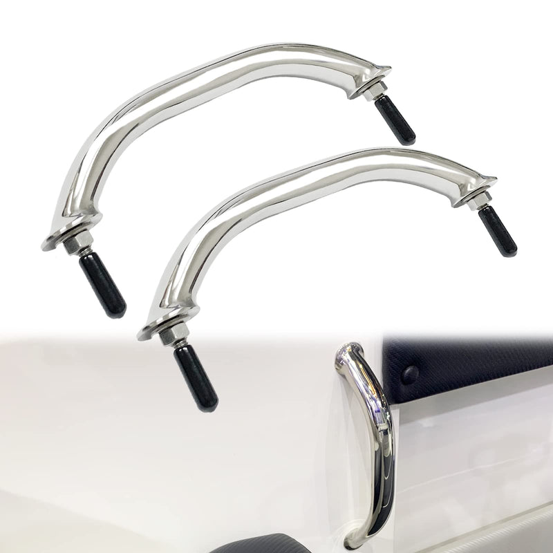 Stainless Steel Handle Handlebar Handles, Marine Hardware for Multipurpose, Mirror Finish Double End Studs (2 Pack)