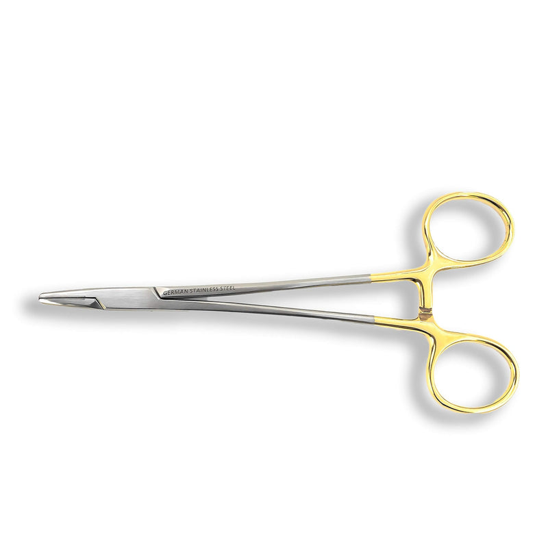 Cynamed TC Mayo Hegar Needle/Suture Holder Driver with Tungsten Carbide Inserts and Gold Rings - Premium Grade Instrument (6 in.) 6"