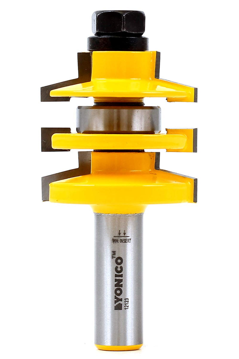 YONICO Stile and Rail Router Bit Set Cabinet - Stacked Carbide Cabinet Door Router Bits 1/2 Shank- Bevel Router Bit Design, 12123 (1 PC) Bevel - 1/2" Shank