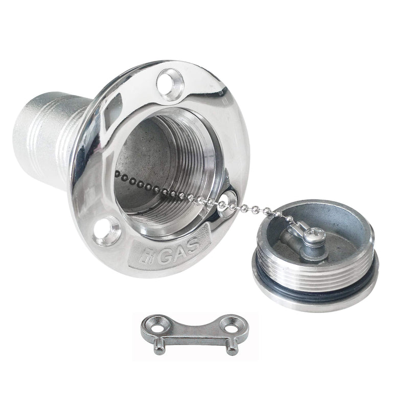 NEW Casting Mirror- Polished 316 SS for 1-1/2''(38MM) Marine Boat Yacht Caravan -Metal Tank Deck Fill Filler with Key Cap and Key 1.5inch GAS filler