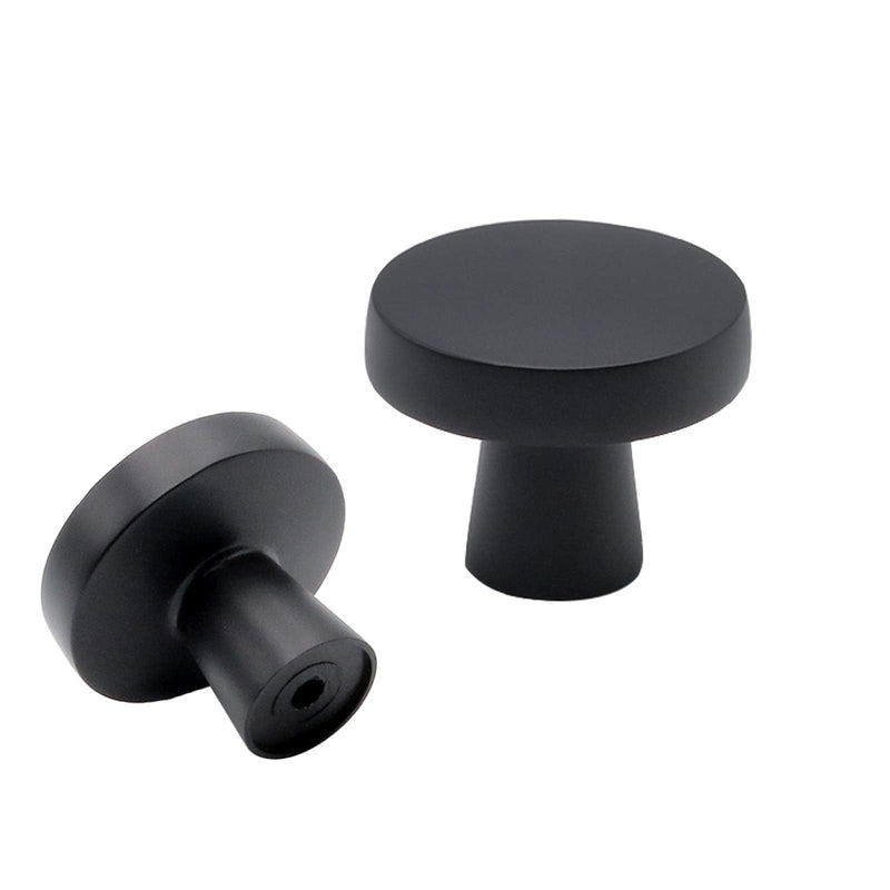 goldenwarm 5 Pack Matte Black Cabinet Knobs for Kitchen Hardware Handles Round Dresser Drawer Knob for Closet Bifold Modern Cabinets Pulls,1.27 Inch