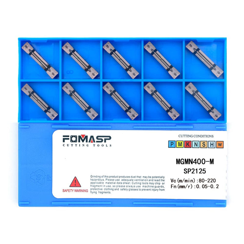 MGMN400-M Carbide Grooving Inserts for MGEHR/L and MGIVR/L Grooving Cut-Off Tool Holder, Installed with KOLORY, PVD Coating, 10pcs