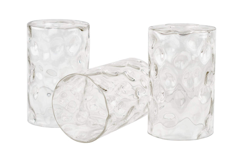 Kira Home Armada II 7" Glass Shades, Clear Hammered Replacement Glass, 1-5/8" Fitter Opening for Threaded Medium Base Socket, 7" x 4", 3-Pack Hammered Glass 4 x 6.5