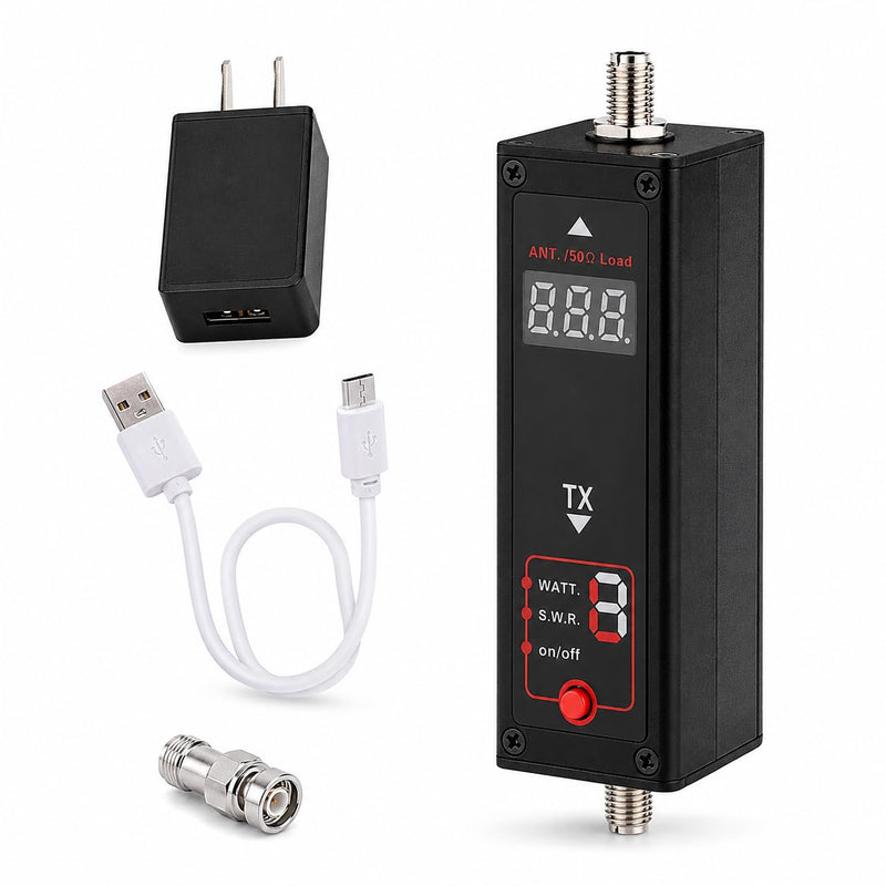Handheld Power & SWR Meter,100W Mini Digital VHF UHF SMA Female Power & SWR Meter,Handheld walkietalkie Meter, Antenna SWR Meter,Radio RF Power Meter