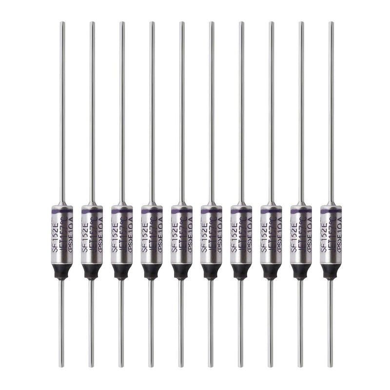 SF152E-157 Degree Metal Thermal Cutoffs Thermal Fuse 10A 250V for Motor Transformer Electric Industrial Home Appliance10Pcs SF152E