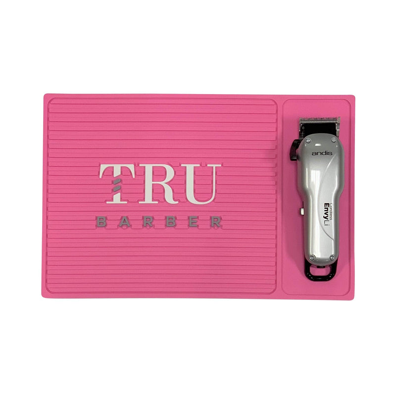 TRU BARBER MAT 13”X 9” (PINK) Flexible PVC Station Mat, Professional Mat, Salon and Barbershop work Station pads, Beauty salon tools hair stylist, Counter mat for clippers, Anti-slip Pink - NewNest Australia
