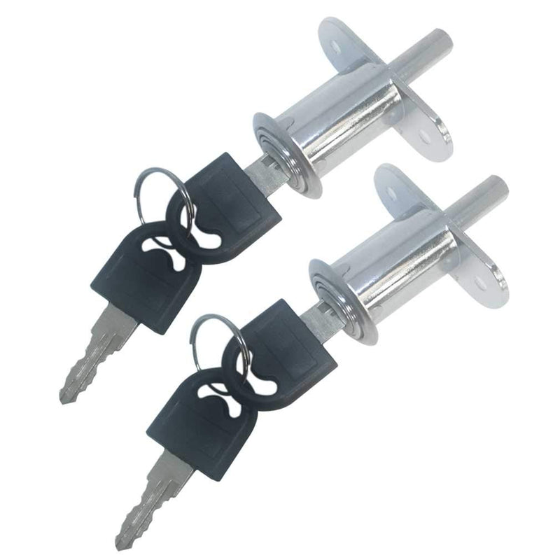 Cylindrical Length 32 mm Push Plunger Lock Sliding Cabinet Lock (2 Pack) Cylindrical Length 32 mm