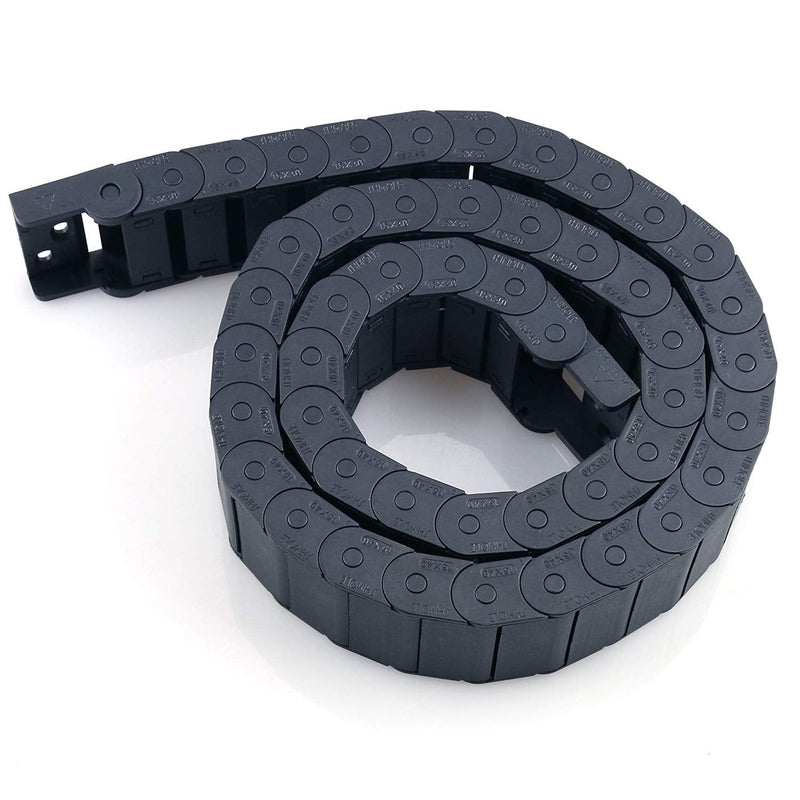 URBEST 15mm x 40mm Black Plastic Flexible Nested Semi Closed Drag Chain Cable Wire Carrier 1M for Electrical Machines 15x40mm
