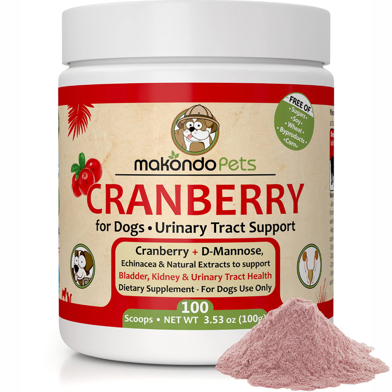 Dog Cranberry Supplement - Natural Dog UTI Treatment & Kidney Support for Dogs. Dog Supplement Powder Same as Cranberry Pills for Dogs. Puppy Supplies for Dog Pee Health - Dog Incontinence Product 100 Serves - PawsPlanet Australia