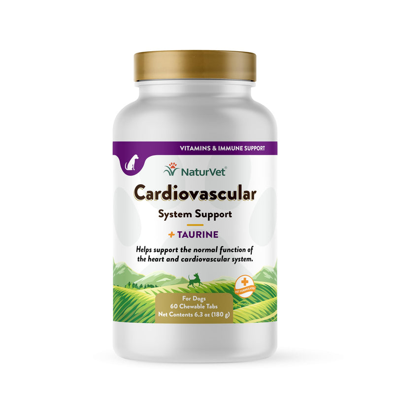 NaturVet Cardiovascular Support Dog Supplement Plus Taurine – Helps Support Dog Heart and Cardiovascular Systems – Includes Antioxidants, Magnesium, Hawthorn, L-Carnitine – 60 Ct. - PawsPlanet Australia