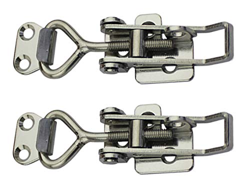 Adjustable Latch Buckle Cabinet Boxes Lever Handle Toggle Catch Latch Lock,Silver,Adjustable Range:75-95mm,2 Pcs 1S,Range:75-95mm