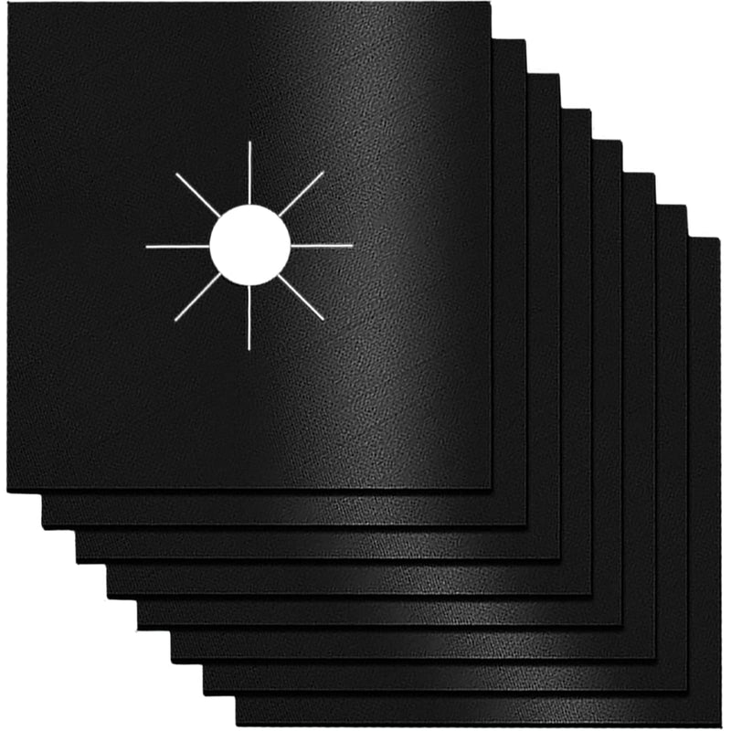 Stove Burner Covers,0.3 MM Double Thickness,8 Pack,Gas Stove Burner Liners,Non-stick Reusable Gas Range Stove Top Covers for Kitchen,Cuttable,Easy to Clean,Black,Size 10.6” x 10.6” Black（8pcs） - NewNest Australia