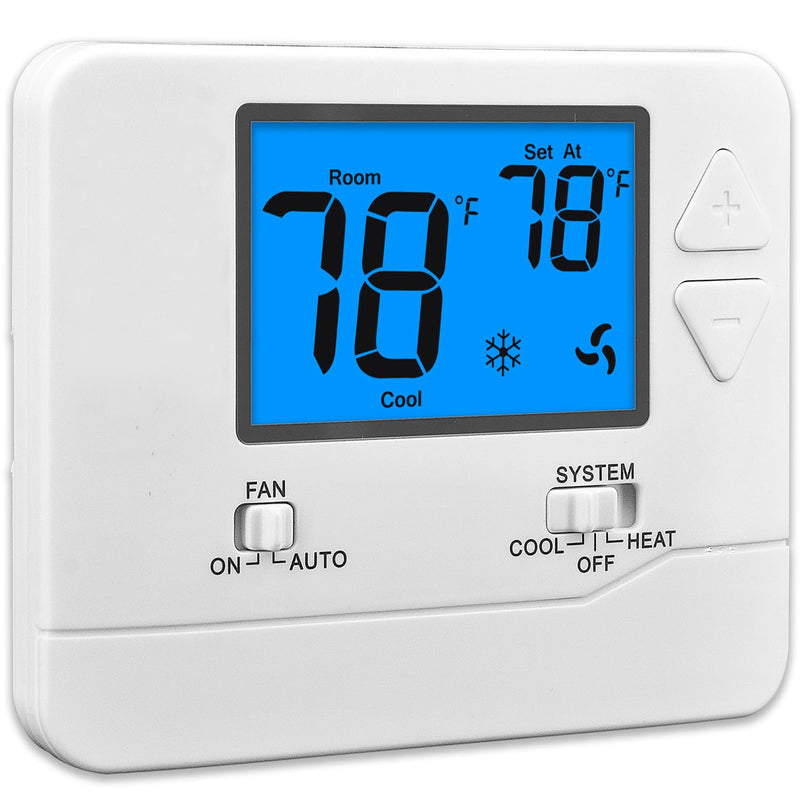 Non-Programmable Thermostats for Home 1 Heat/1 Cool Conventional Single-Stage Systems Off-white ( Blue Backlight )