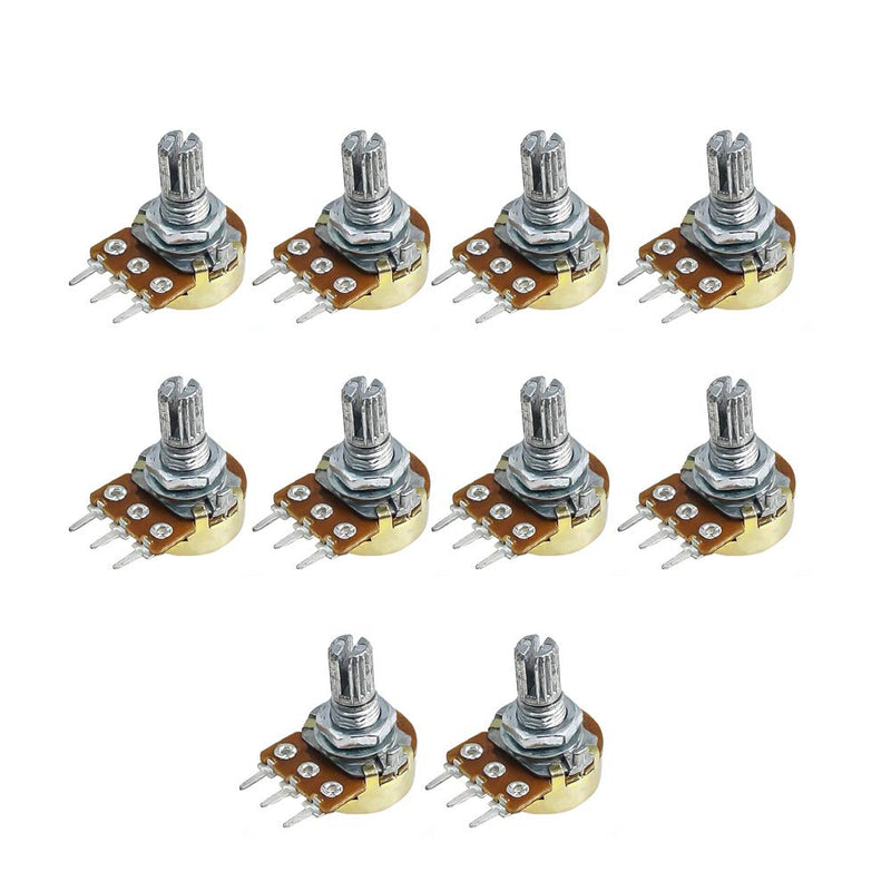Comimark 10Pcs WH148 Type B10K Ohm Linear Taper Rotary Potentiometer Panel Pot 3 Pin