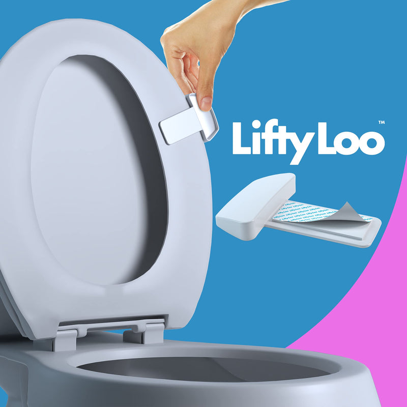 Toilet Seat Handle - Lift More, Less Mess -Easy Application 2 Pack White 2pk