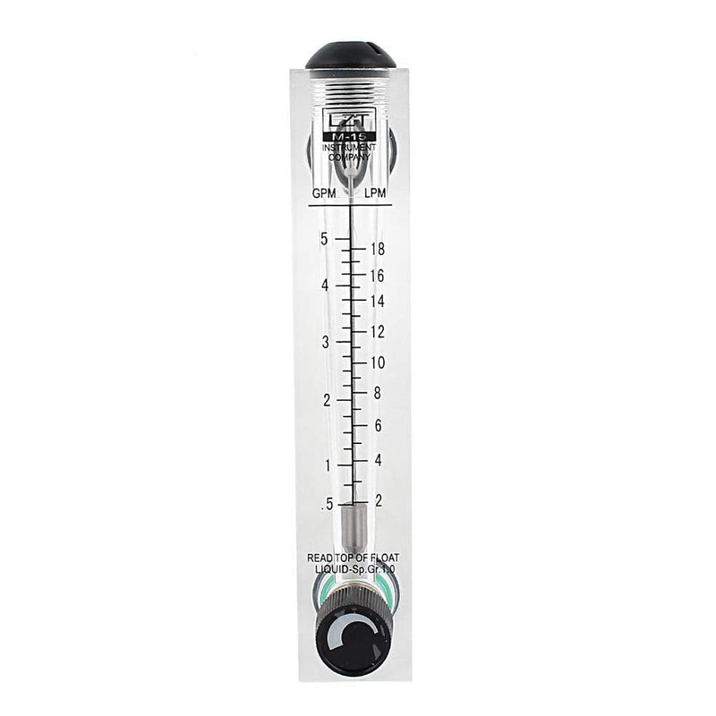 Flowmeters Adjustable Knob 0.5-5GPM 2-18LPM Water Flow Meter Panel Type Flowmeter