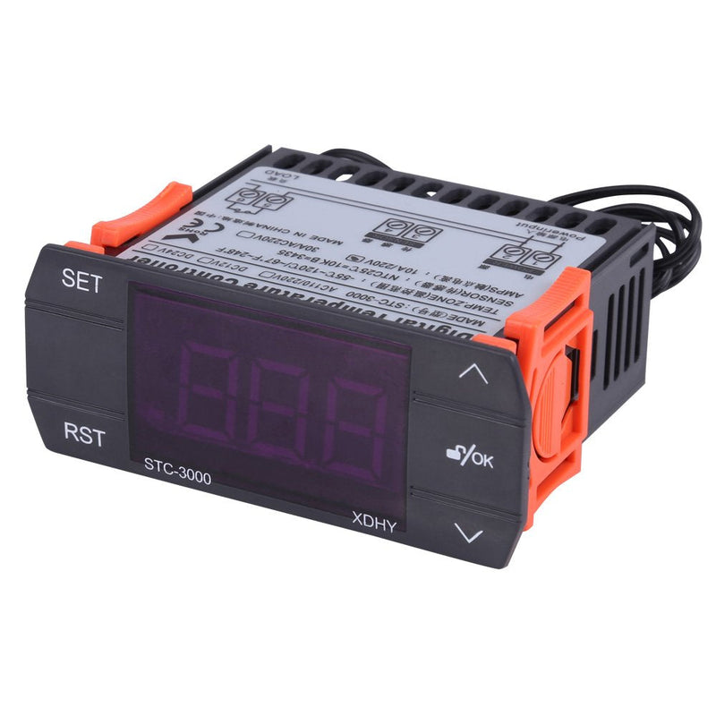 Digital Temperature Controller, 110V to 220V 10A / 30A 0.1 ° C Accuracy Touch Temperature Controller Electronic Digital Temp Control Thermostat with Sensor