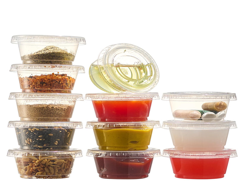 [3/4 OZ - 400 Cups + 400 Lids] 0.75 OZ Dosage Cups miniature cups Great for, medicine samples, Business Samples, Makeup Samples, Dose Pill Packs. 3/4 OZ - 400 Sets