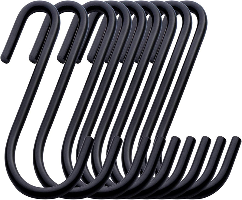 20 Pack 2.4″ Black S Hooks for Hanging Heavy Duty, Jean Hooks for Closet, S Hooks for Hanging Plants & Pots, S Shaped Hooks, S Hooks for Closet, Utensils, Pots & Pans, Clothes, Bags, Towels 20 Pack