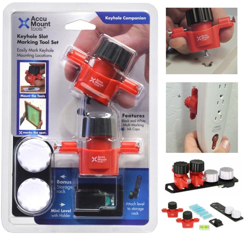 Keyhole Companion Marking Tool Set – Unique Tools Mark Keyhole Slot Fastener Locations on Walls w/o Measuring or Templates or Creating Unwanted Marks while Positioning; For keyhole hangers and slots. 1 count (Pack of 1)