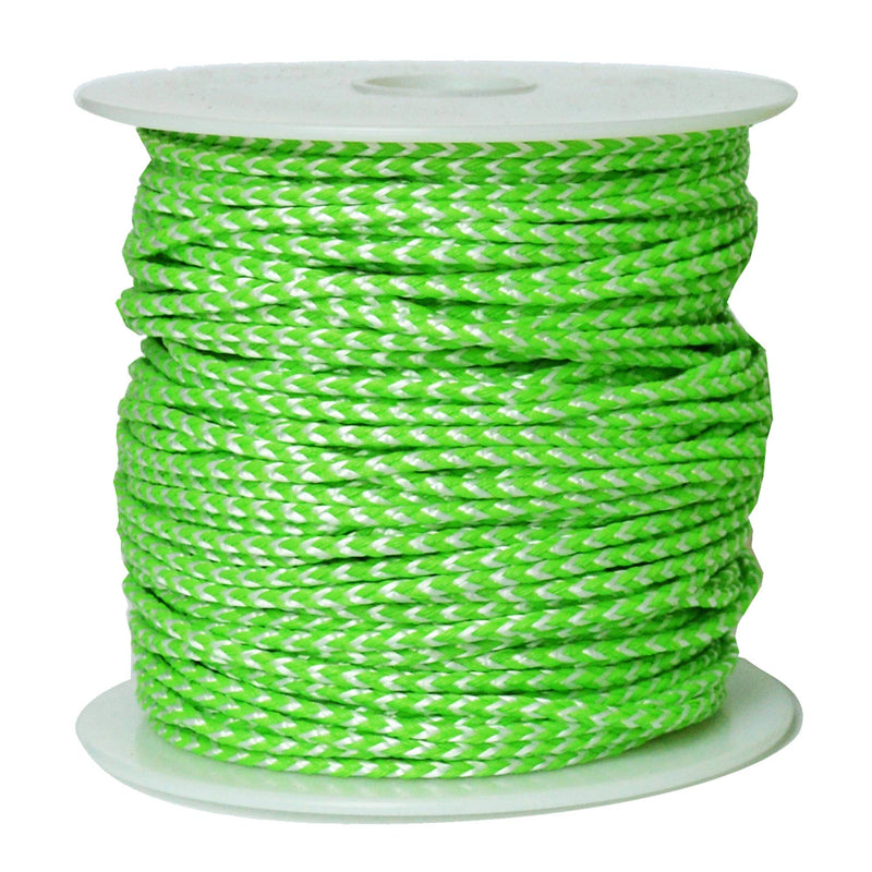 Jameson Poly/Dyneema® Throw Line, 2.5mm x 180 ft, High Strength 450 lbs, Neon Green & White, Compatible with Tru Shot Launcher – Ideal for Arborist & Tree Care