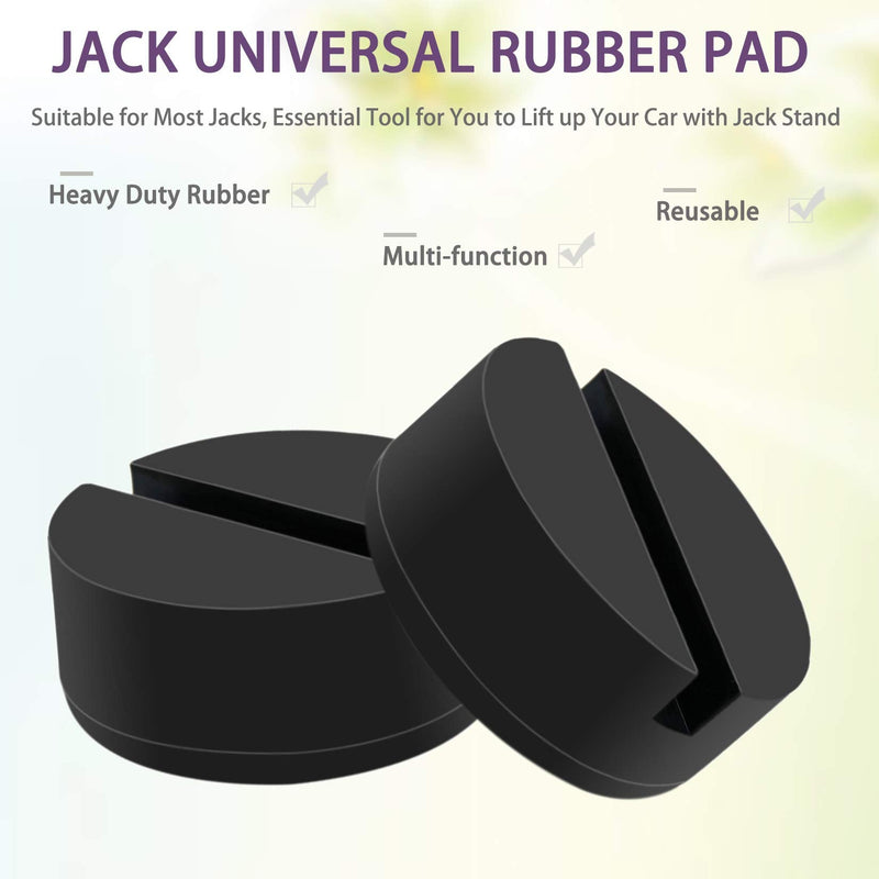 Floor Jack Pad Adapter 4 Ton Universal Rubber Slotted Frame Rail Pinch welds Protector for Floor Jack (4 Pack)