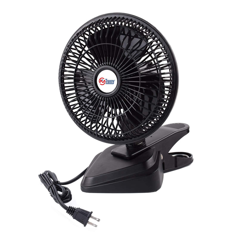 TN TONNY Convertible 6-Inch Desk & Clip on Fan, Two Quiet Speeds, Household Table Clip on Fans AC Personal Desktop Fans with 6 Feet Cord, Ideal for the Home, Office, Dorm, Black