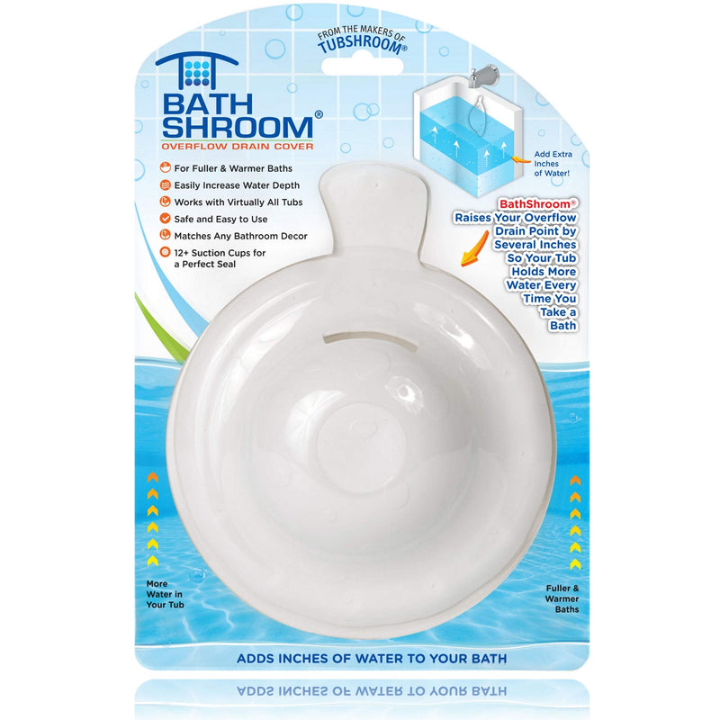 BathShroom Bathtub Overflow Drain Cover - Bath Tub Overflow Cover, Bathroom Spa Accessories, Adds Inches of Water for Deeper & Warmer Bath