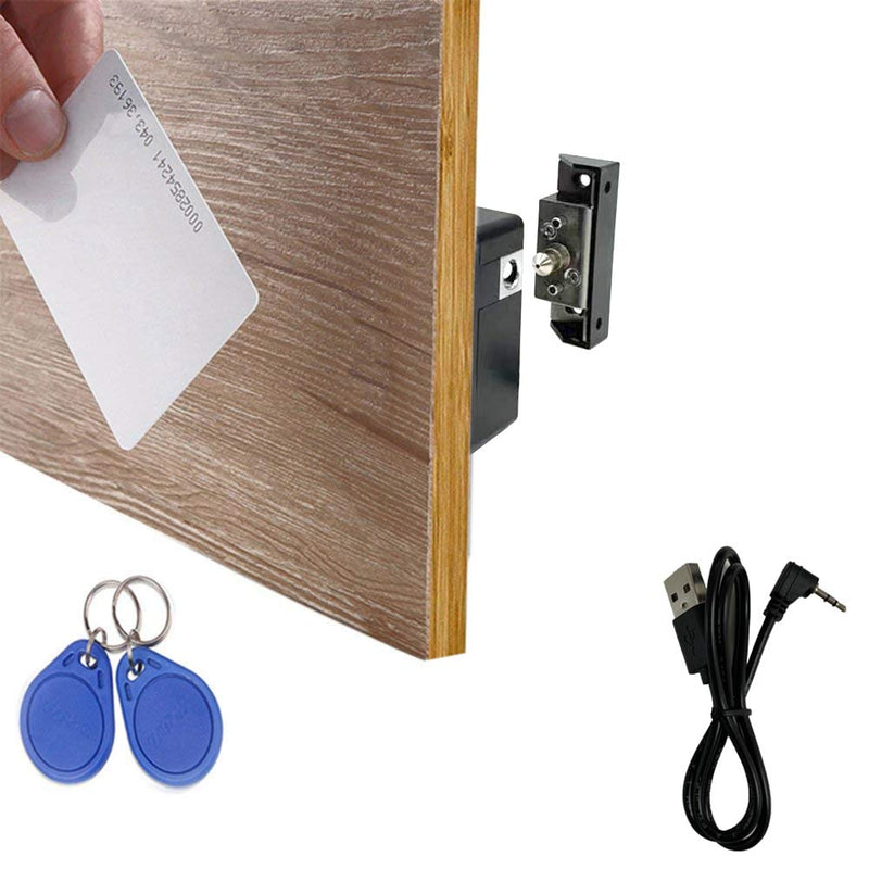 WOOCH RFID Lock Electronic Cabinet Lock, Hidden DIY Lock with USB Cable for Wooden Cabinet Drawer Locker Cupboard (1 Pack) 1 Pack Black - NewNest Australia