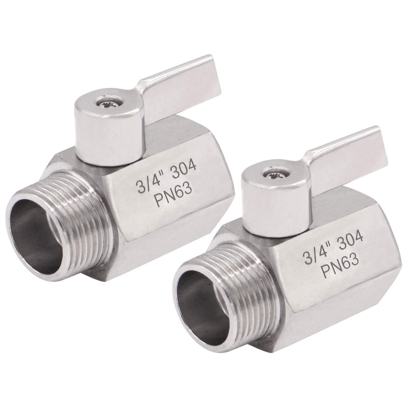DERNORD NPT Ball Valve 3/4" NPT Famale x Male Thread with Stainless Steel 304 Handle(Pack of 2) 3/4 Inch Pack of 2