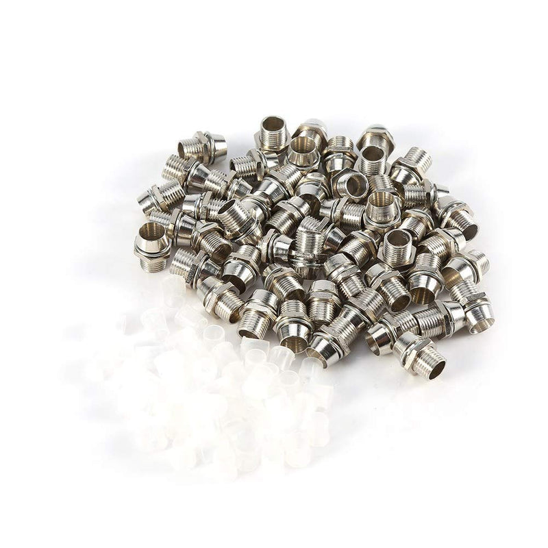 ASHATA 5mm LED Holder,50 pcs Silver Color 5mm LED Holders Panel Display Thread Mount Size 8mm,LED Holder LED Light Mounting Holders