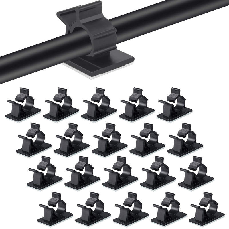 Viaky 30 Pcs Black Cable Wire Clips Adjustable Nylon Wire Holder Adhesive Cable Management Suitable for Maximum Diameter 0.5 inch (12.5mm) Cables 30b-0.5inch