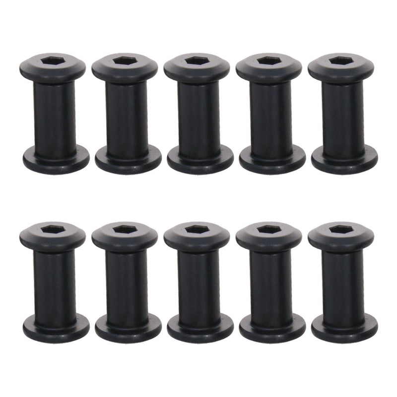 MroMax M6 Binding Screws, M6 x 10mm Carbon Steel Binding Screws and Rivet Socket Cap Connecting for Binding Baby Bed Furniture, DIY Leather, Scrapbook and Photo Albums 10Pcs