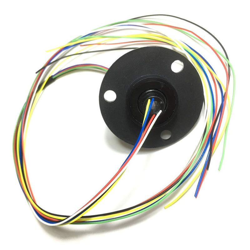 Taidacent Hollow Slip Ring Signal Power Continued 2/4/6/12 Road Collector Ring Conductive Electric Motor Slip Ring Rotating Connector (5mm Inner Diameter 22mm Outer Diameter 6 Wire 2A)