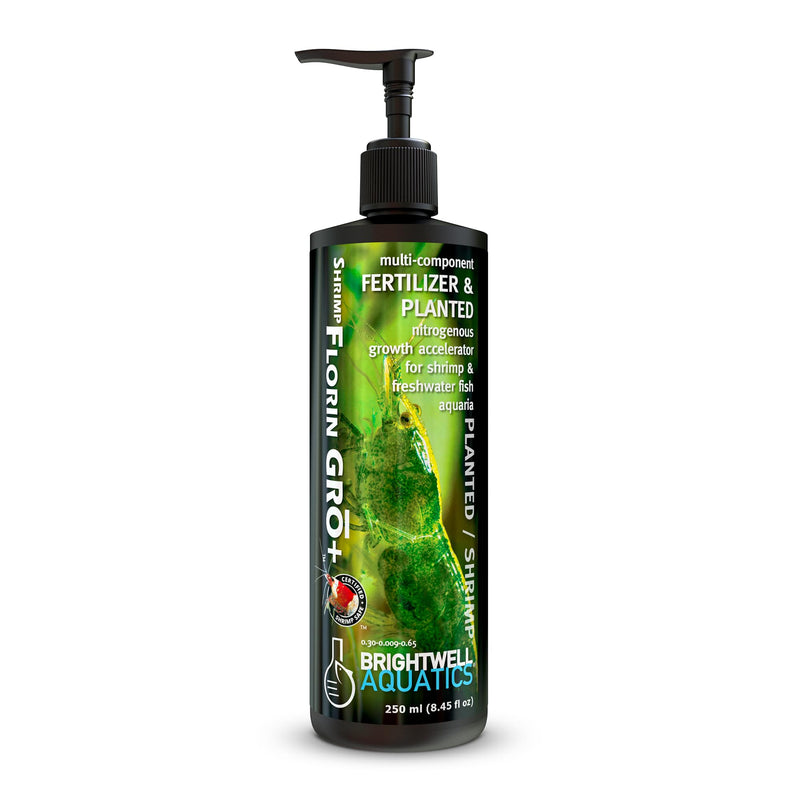 Brightwell Aquatics Shrimp FlorinGrō+ – Nitrate-Based Plant Supplement for Shrimp Aquariums – Supports Growth, Chlorophyll & Vibrant Foliage – Copper-Free, 250 ml 250-ml