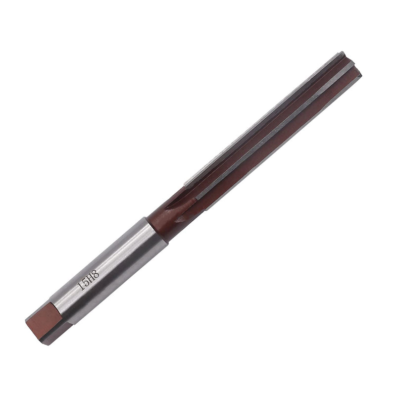 Utoolmart Hand Reamer 15mm Alloy Tool Steel H8 6 Straight Flutes 9Crsi Hand Milling Cutter Tool 1pcs